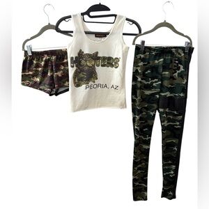 HOOTERS GIRL AUTHENTIC AZ UNIFORM Tank Top, Shorts & Pants Sz XS